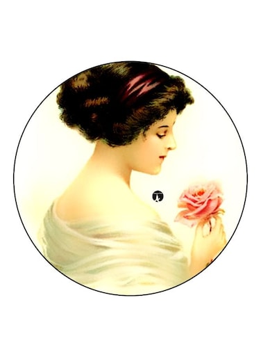Woman Printed Fridge Magnet Multicolour 5.5cm