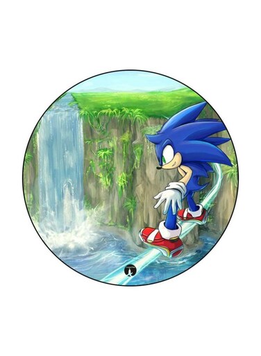 Video Game Sonic Printed Fridge Magnet Green/Blue