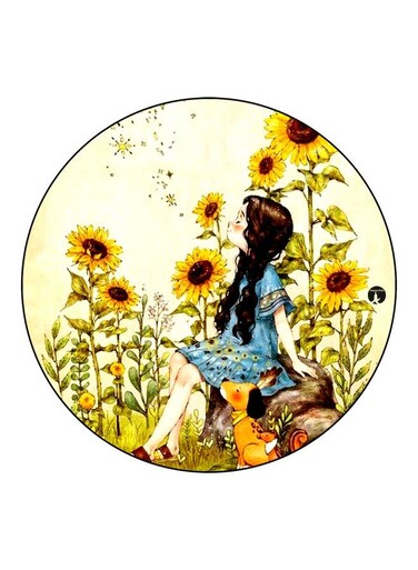 Anime Printed Fridge Magnet Yellow/Green/Blue 5.5cm