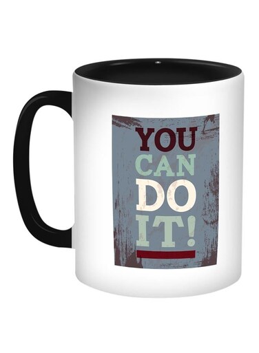 You Can Do It! Printed Coffee Mug Black/White/Blue