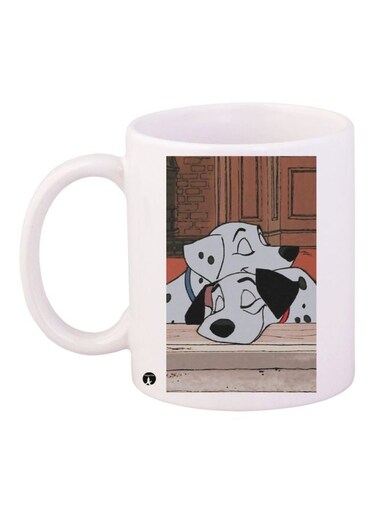 Dog Printed Coffee Mug White/Black/Brown 11ounce