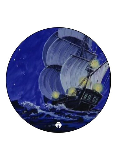 Ship Printed Fridge Magnet Blue/Yellow 5.5cm