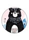 Bear Printed Fridge Magnet Round Multicolour