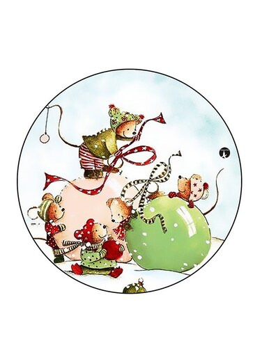 Chrismas Printed Fridge Magnet Multicolour 5.5 x 5.5cm