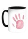 Palm Of The Hand Printed Coffee Mug Black/White/Pink