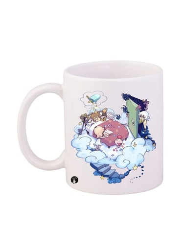 Kingdom Hearts Video Game Printed Mug White/Blue/Green 12ounce
