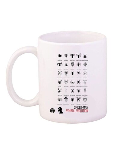 Spiderman Printed Coffee Mug White/Black Standard Size