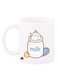 A Rabbit Design Mug White/Blue/Brown 12ounce