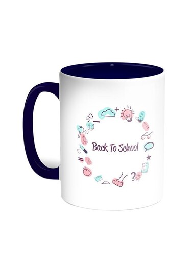 Back To School Printed Coffee Mug Blue/White 11ounce