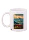 Mountain Printed Coffee Mug White/Red/Green 11ounce