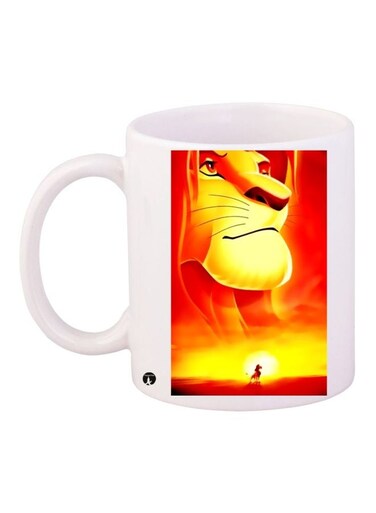 The Lion King Printed Coffee Mug White/Yellow/Red 11ounce