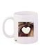 Heart Printed Ceramic Coffee Mug White/Brown