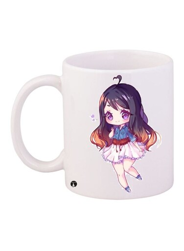 Anime Girl Printed Coffee Mug White/Purple/Pink