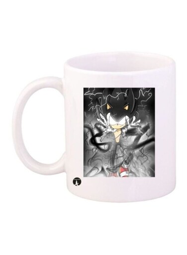 Sonic Video Game Printed Coffee Mug White/Grey/Yellow