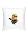 Minion Character Printed Cushion White/Yellow/Blue 16x16inch