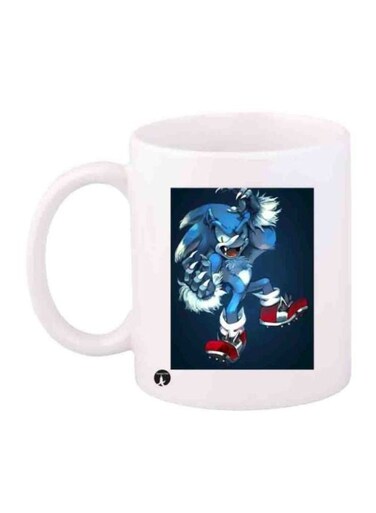 Sonic Character Printed Coffee Mug White/Blue/Red