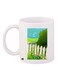 Landscape Printed Coffee Mug White/Green/Blue 11ounce