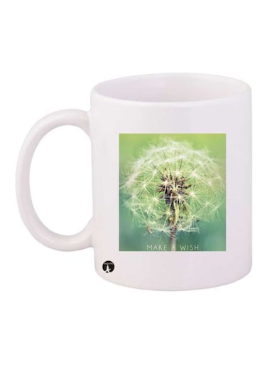 Flower Printed Mug White/Green/Brown Standard Size