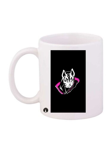 Fearless Logo Printed Mug White/Black/Pink Standard Size