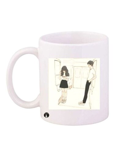Anime Printed Coffee Mug White/Black