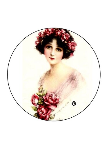 Girl Printed Fridge Magnet Multicolour 5.5 x 5.5cm