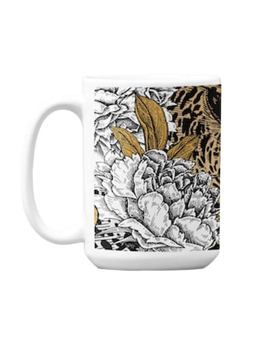 Ceramic Tiger Coffee Mug White 9.2 x 7.7cm