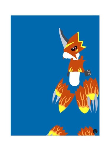 Metal Plate Of The Anime Digimon Poster Multicolour