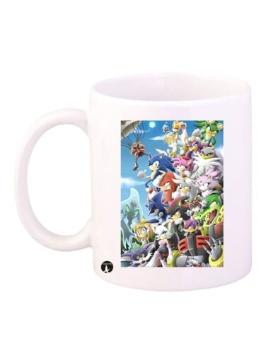 Sonic Characters Printed Coffee Mug White/Blue/Yellow