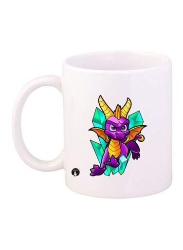 Spyro Printed Coffee Mug White/Purple/Yellow