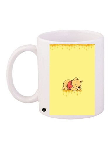 Winnie The Pooh Printed Coffee Mug White/Yellow/Red 11ounce
