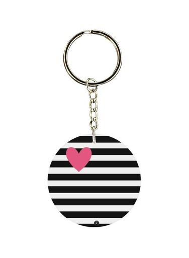 Heart Printed Single Sided Keychain