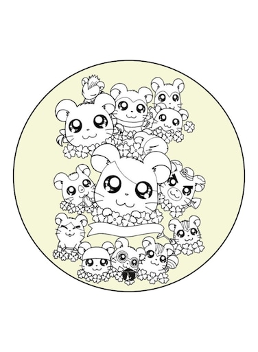 Anime Hamtaro Theme Printed Fridge Magnet Yellow/White/Black