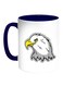 Cartoon Drawings - Eagle Printed Coffee Mug White/Blue 11ounce