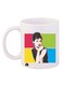 Pop Art Printed Coffee Mug White/Green/Blue 11ounce