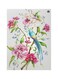 Floral Themed Metallic Plate White/Pink/Green 20x15cm