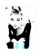 Woman Themed Metallic Plate Black/Blue/White 20x15cm