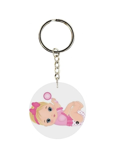 Baby Girl Printed Double Sided Keychain
