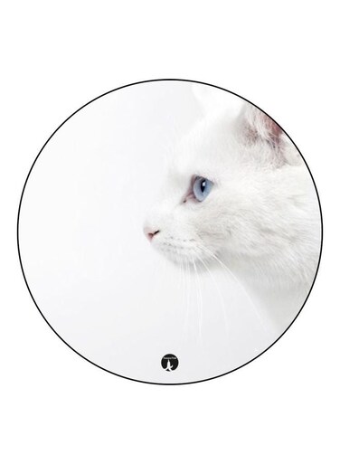 Cat Printed Fridge Magnet White/Black 5.5cm