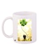 Child With Flower Printed Coffee Mug White/Brown/Beige 11ounce