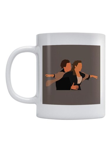 Titanic Printed Mug White/Black/Brown