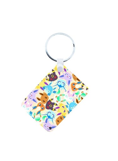 Pokemon Printed Keychain Yellow/Blue/Purple