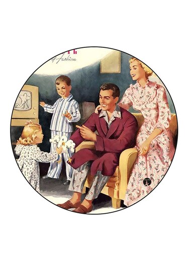 Vintage Art Printed Fridge Magnet Multicolour