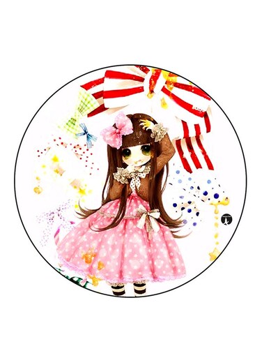 Girl Printed Fridge Magnet Multicolour