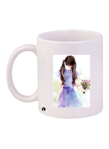 Anime Printed Ceramic Coffee Mug White/Purple/Brown