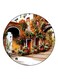 Floral Printed Fridge Magnet Brown/Green/Red 5.5cm