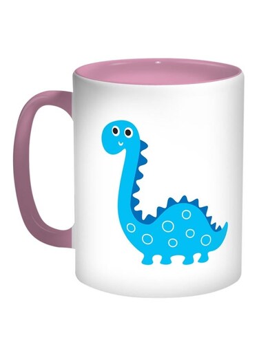 Cartoon Dinosaur Printed Coffee Mug Blue/White/Pink 11ounce