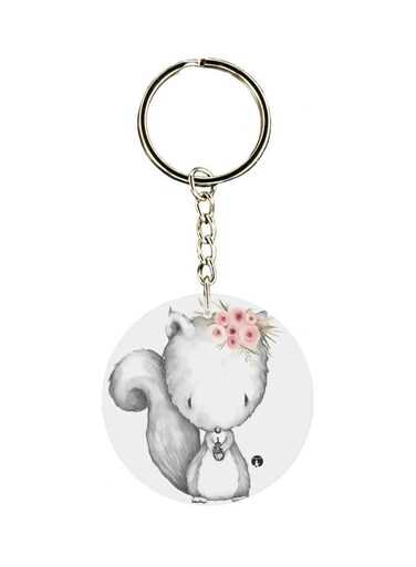 Squirrel Themed Single Sided Keychain