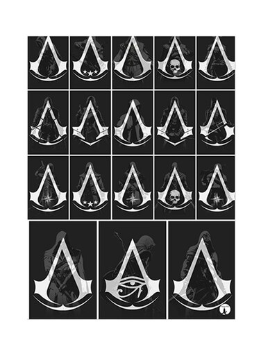 Video Game Assassin's Creed Metal Plate Poster Grey/Black 15 x 20cm