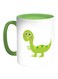 Dinosaur Printed Coffee Mug White/Green 11ounce