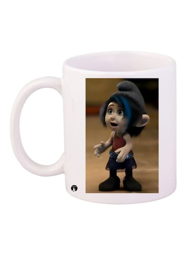 Trolls Printed Coffee Mug White/Brown/Red 11ounce
